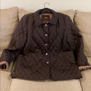Coach Signature “C” Tan and Brown Quilted Jacket
